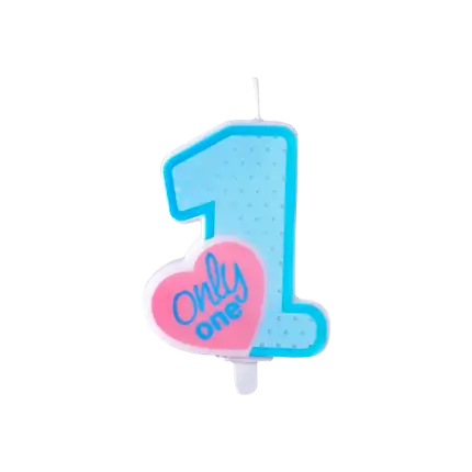 Vela de cumpleaños 1 año solo azul claro