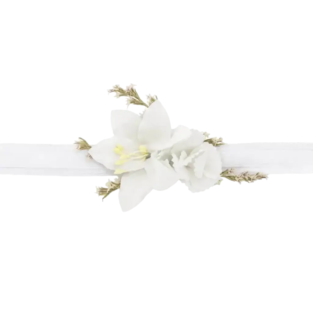 Corsé de muñeca de flores blancas