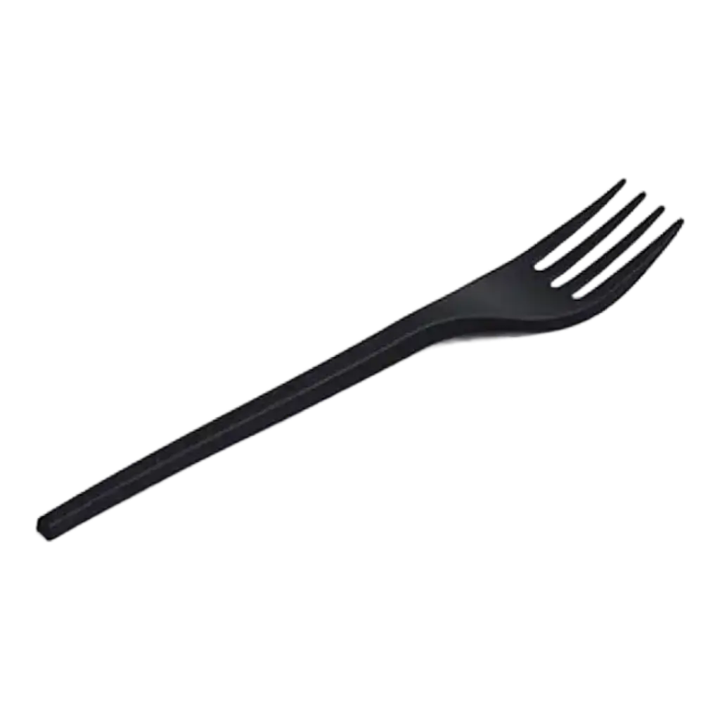 Tenedor negro desechable de maicena (juego de 50)