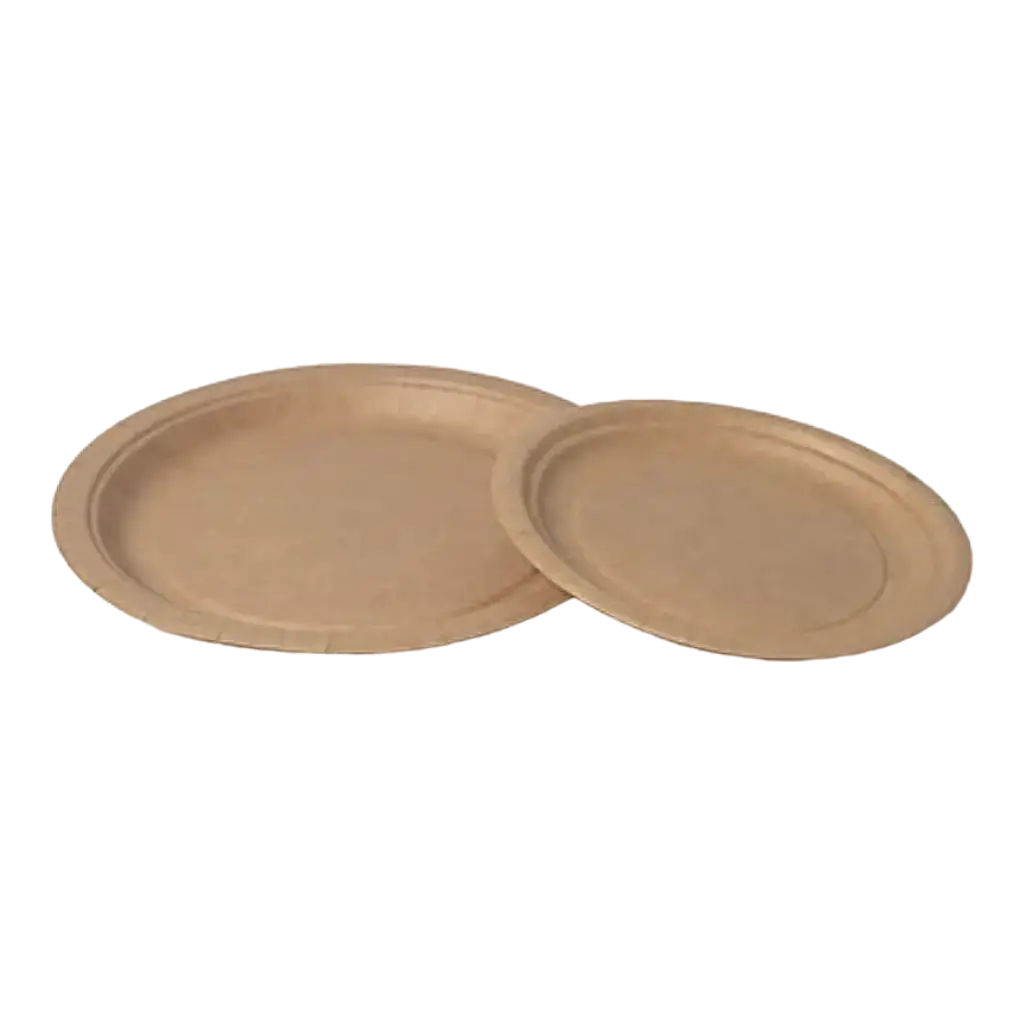 Plato de cartón kraft ø 18cm (Juego de 50)