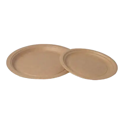 Plato de cartón kraft ø 18cm (Juego de 6)