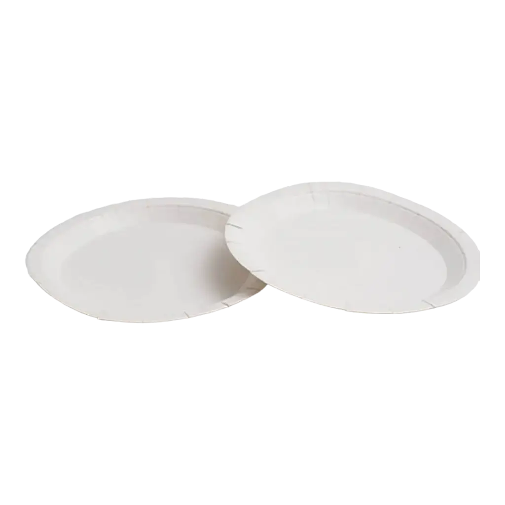 Plato de cartón blanco ø 18cm (Juego de 50)