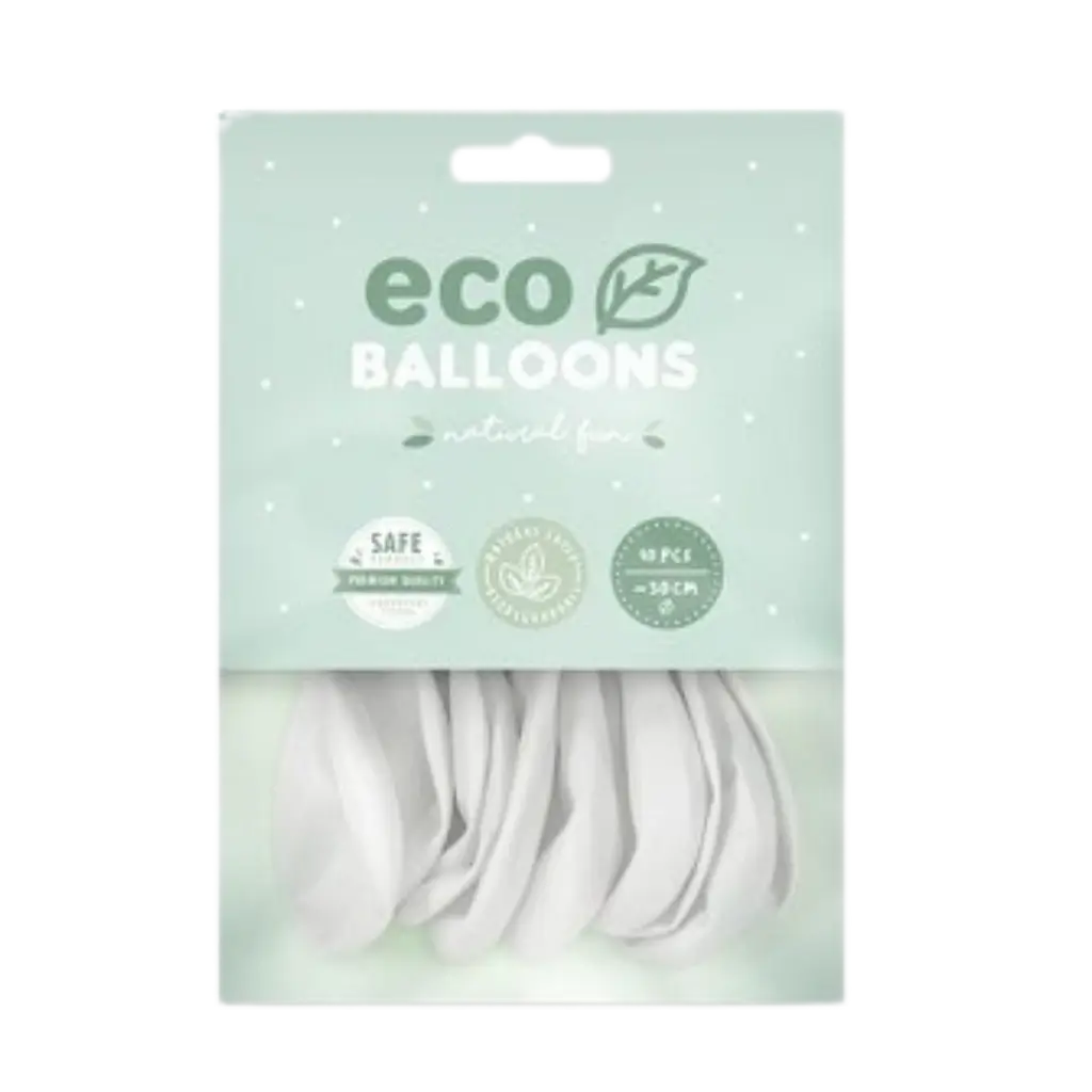 Paquete de 10 globos blancos biodegradables
