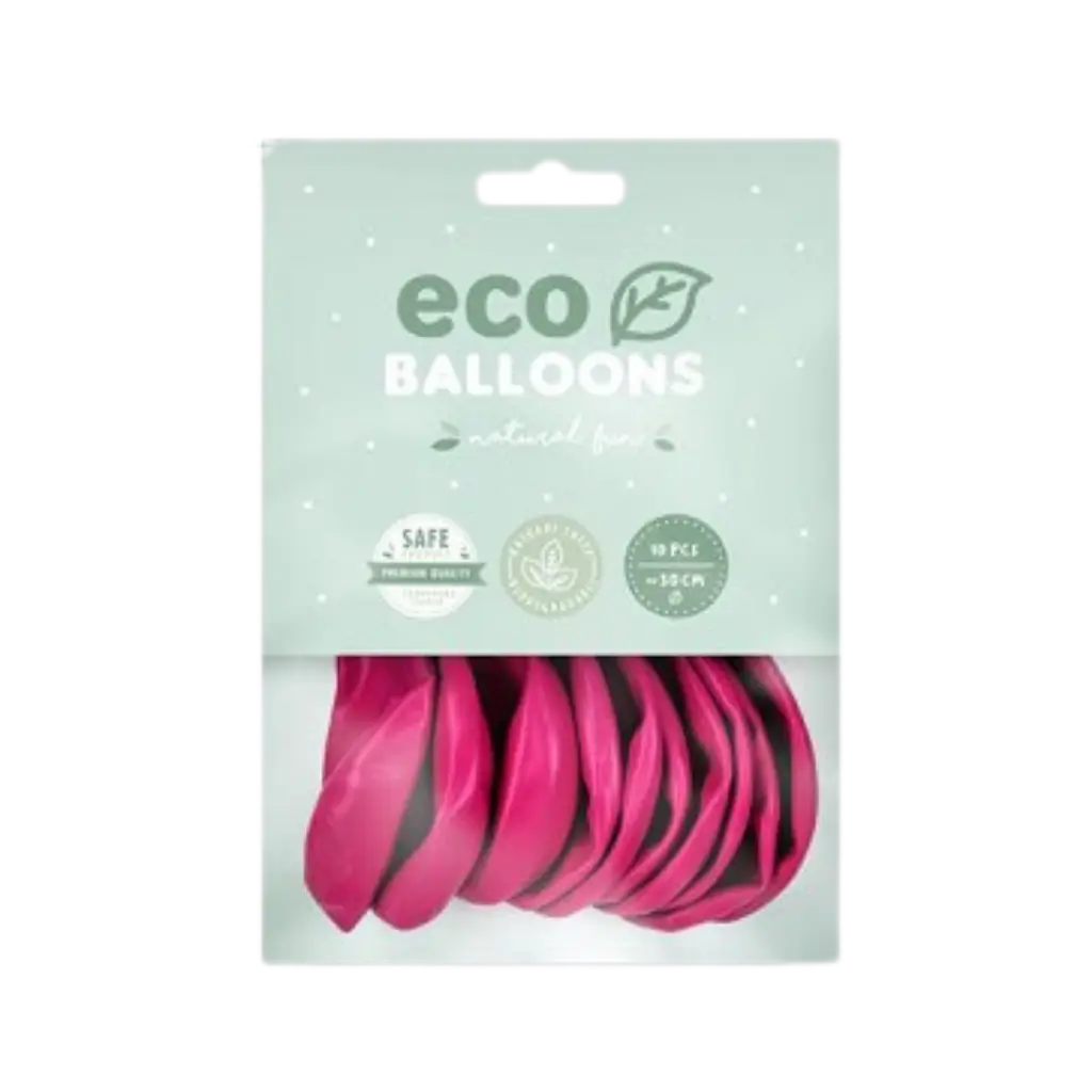 Paquete de 10 globos biodegradables rosa oscuro