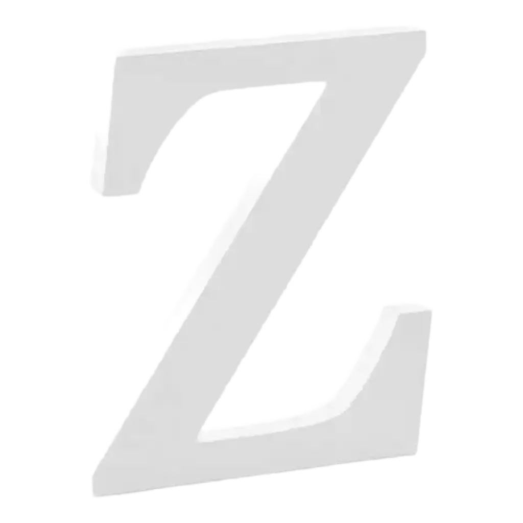 Letra Z en madera blanca