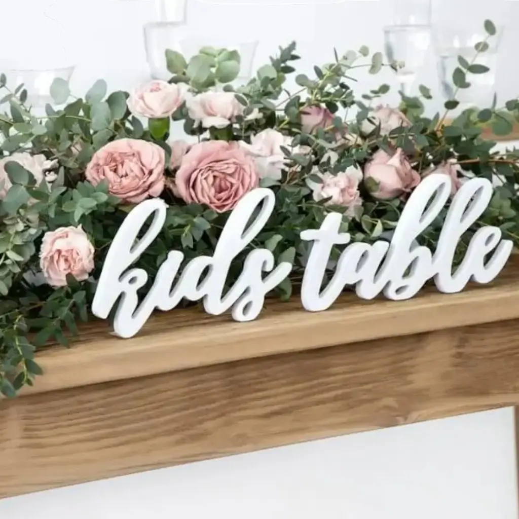 Letras "Kids Table" Blanco