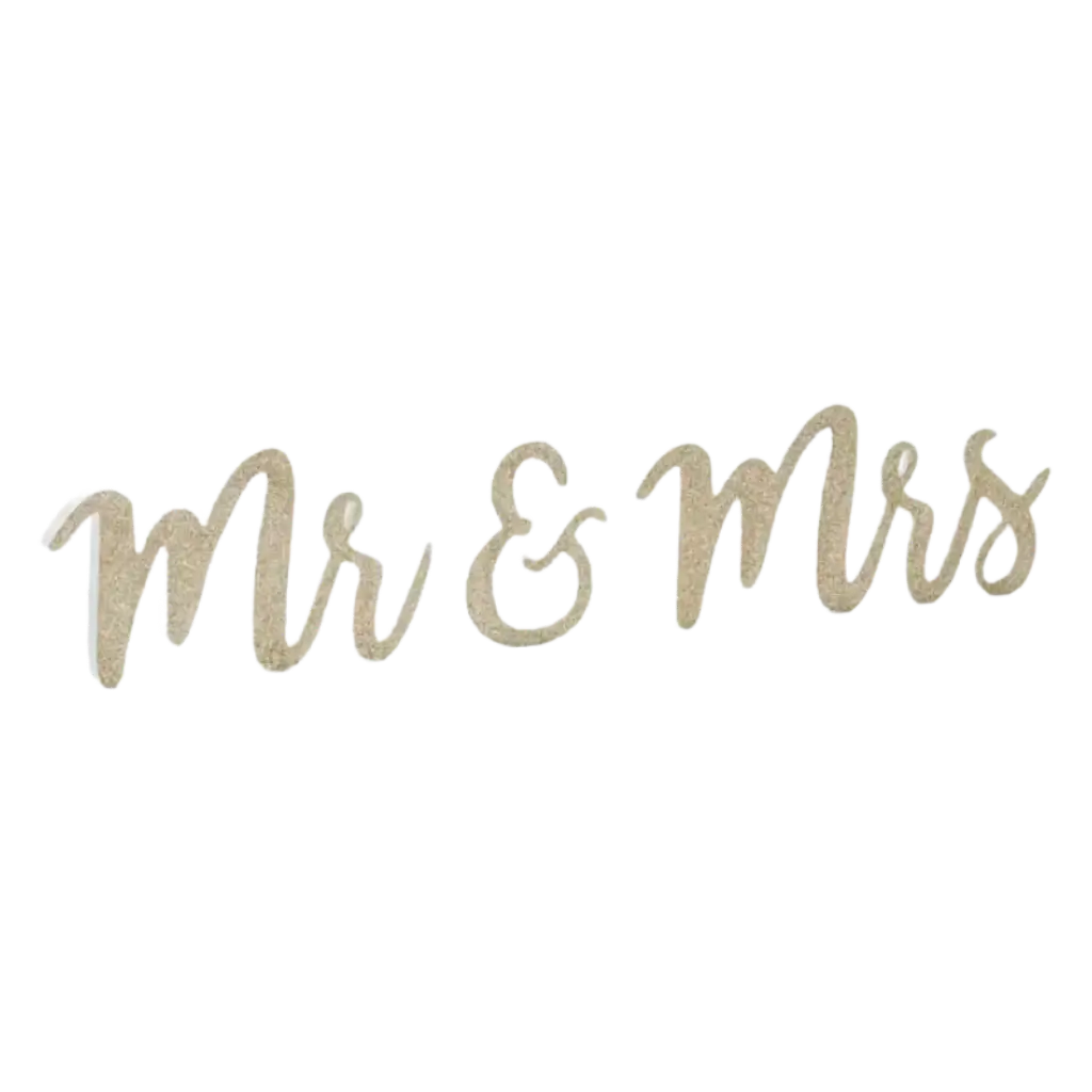 Letras "Sr. y Sra." Oro Brillante