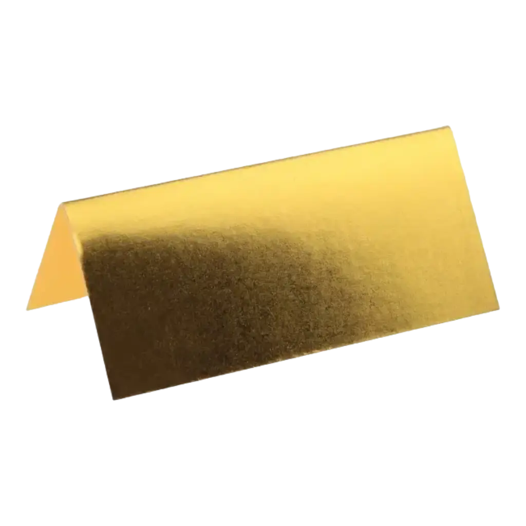 Tarjeta con lugar rectángulo metálico dorado - Lote de 10