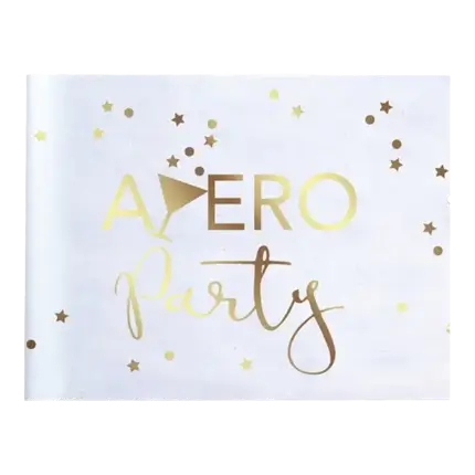 Camino de mesa Apéro metalizado blanco - 5m * 30cm