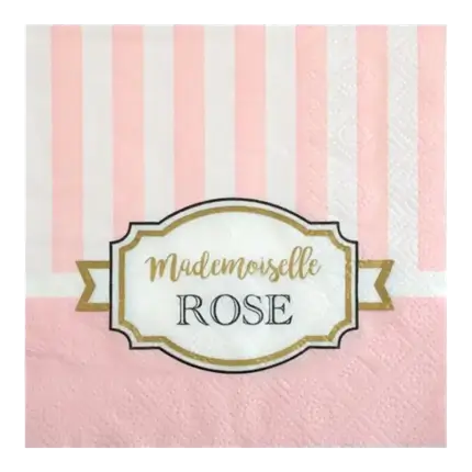 Servilleta de papel Mademoiselle Rose - Lote de 20