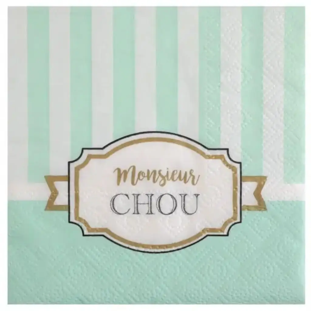 Servilletas de papel "Monsieur Chou" - Lote de 20