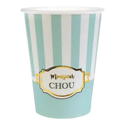 Vaso de papel blanco Monsieur Chou - Juego de 10