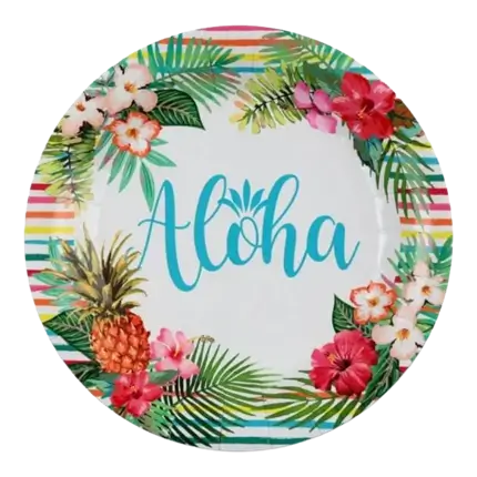 Plato de cartón Aloha ø23cm - Juego de 10