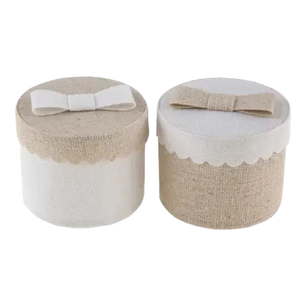 Caja redonda dorada - ø 5 x 5 cm - Juego de 4