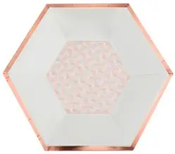 Plato de cartón Cuadrados brillantes ø26x23cm - Juego de 10