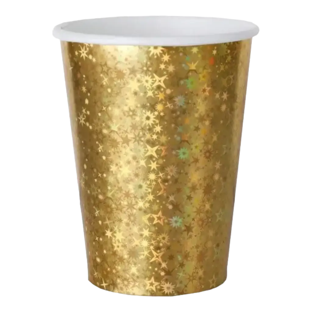 Vaso de papel dorado brillante - Juego de 10