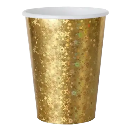 Vaso de papel dorado brillante - Juego de 10