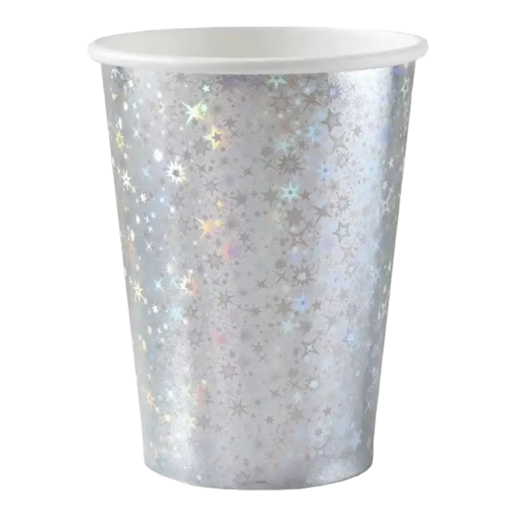 Vaso de papel plateado brillante - Juego de 10