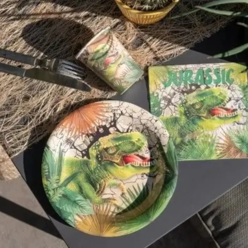 Platos de papel T-Rex - ø23cm - Juego de 10