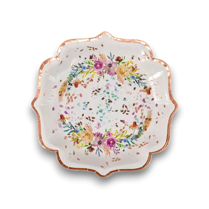 Plato de cartón de boda Merci Beaucoup - Juego de 10