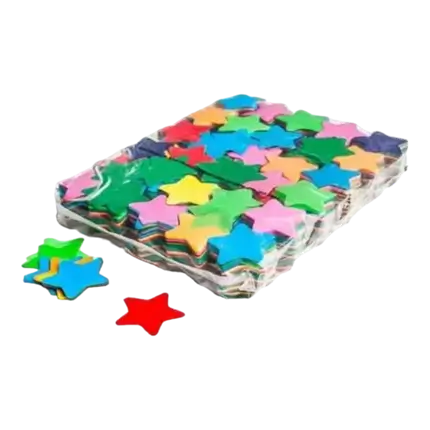 Bolsa confeti estrella multicolor 1KG - Ø 55 mm