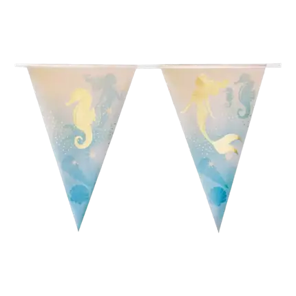 Guirnalda de aluminio sirena azul y dorada