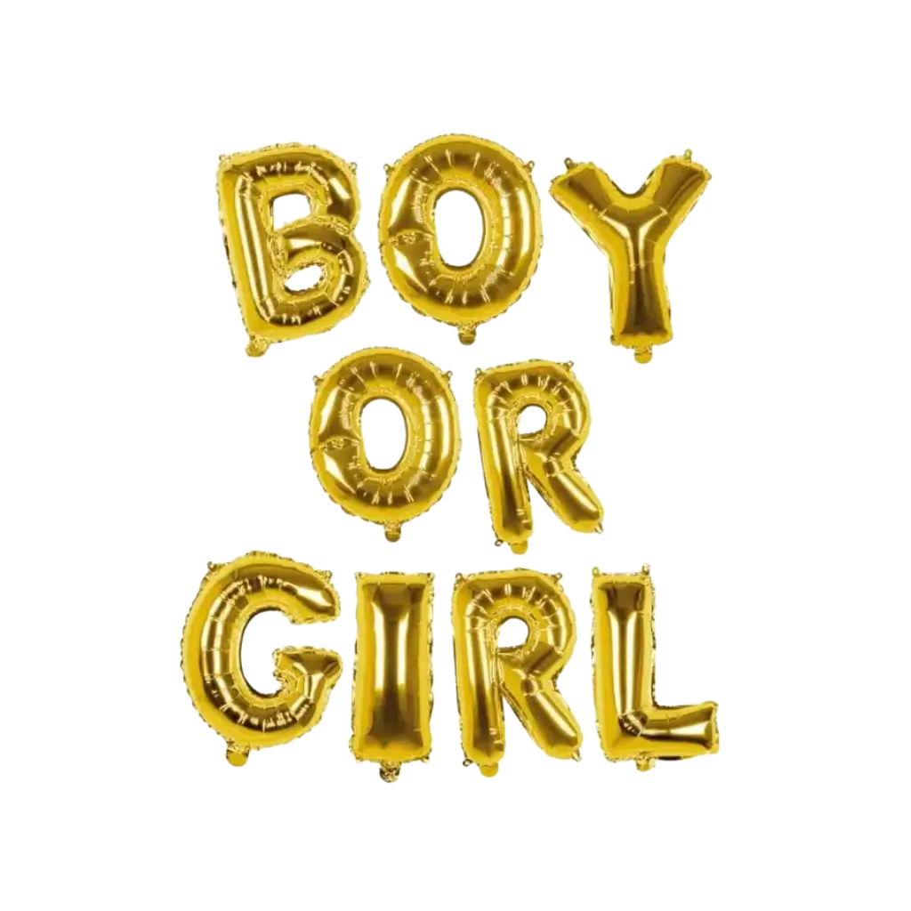 Guirnalda de globo de aluminio "Boy or Girl" Oro