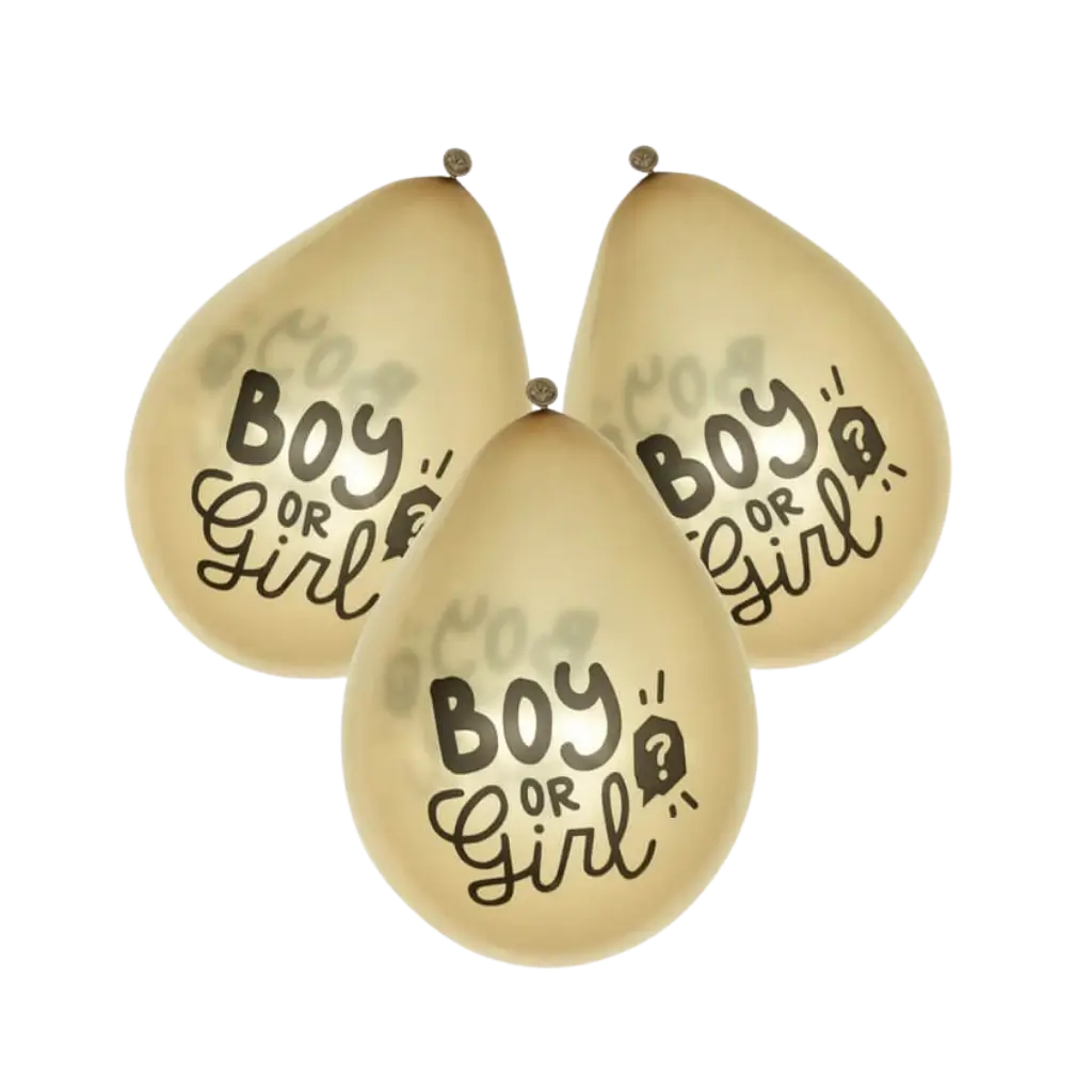 Globos transparentes "boy or girl" negro (lote de 6)