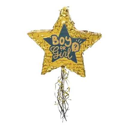 Pinata boy or girl estrella negra y dorada