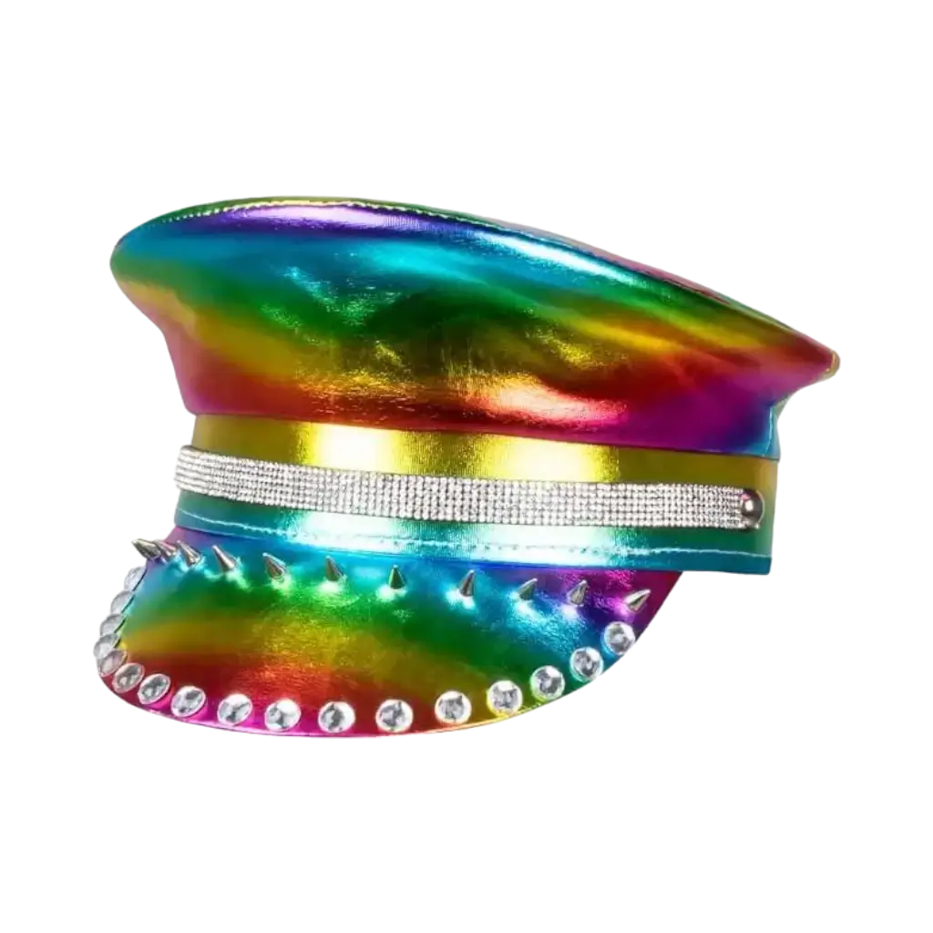 Gorra arco iris con uñas