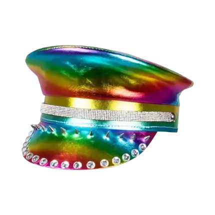 Gorra arco iris con uñas