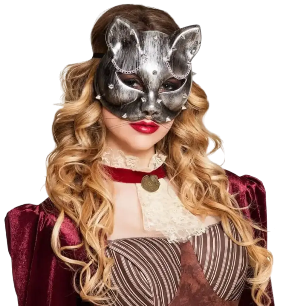 Máscara de gato de metal