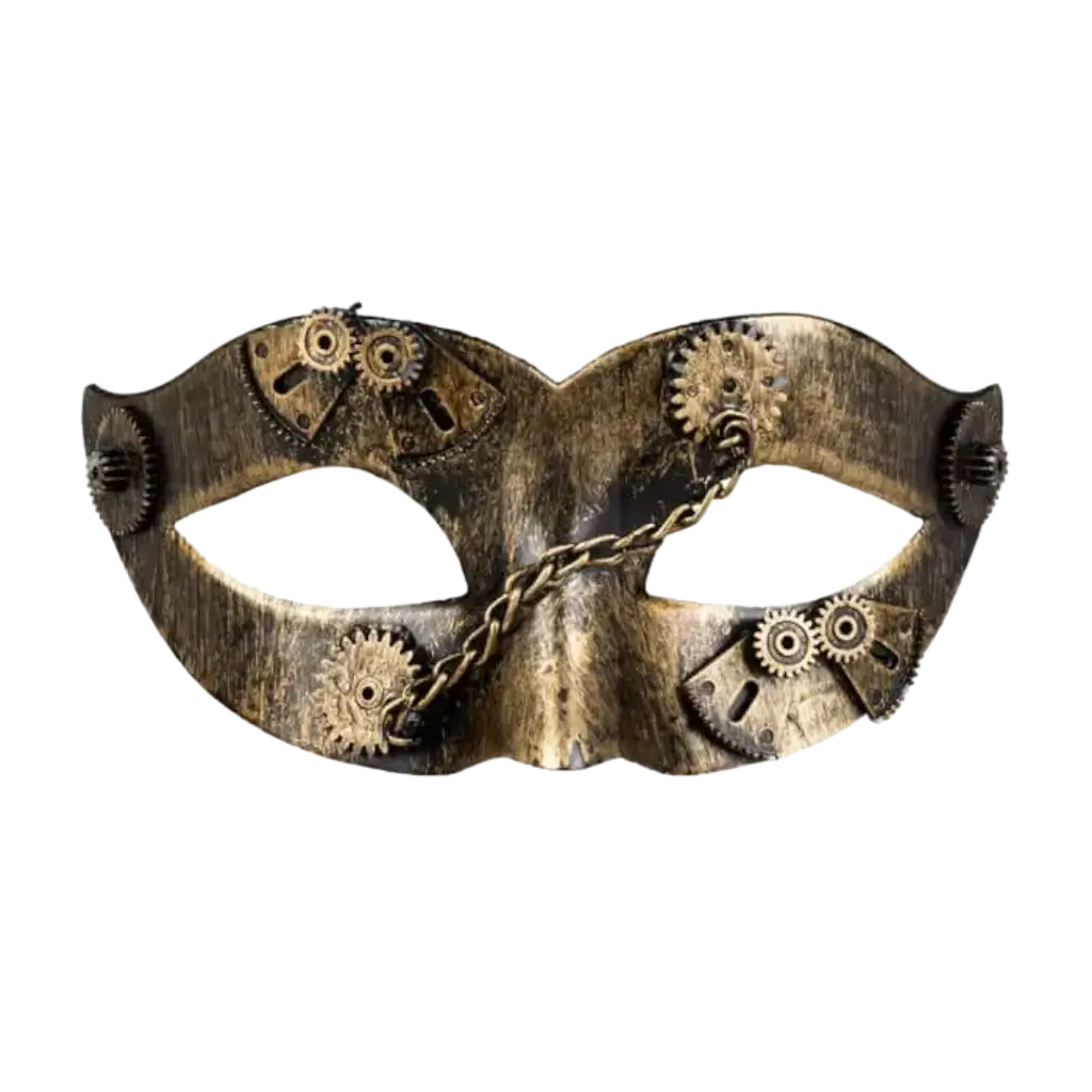 Máscara veneciana fina efecto cobre estilizado