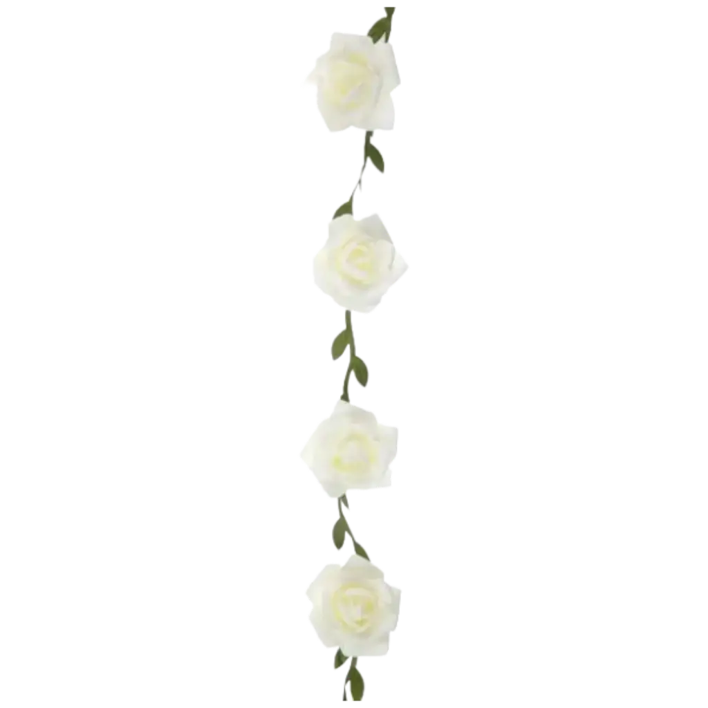 Guirnalda de rosas blancas - ø 50mm / 120cm