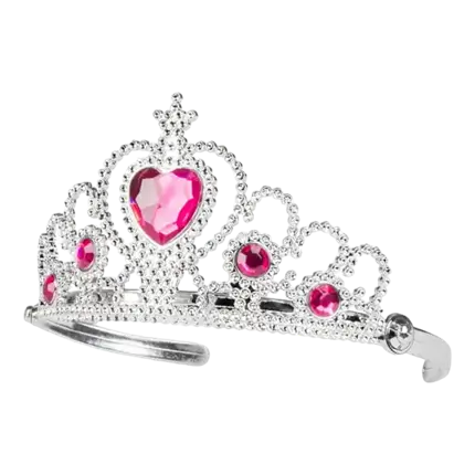 Corona de princesa con diamantes rosas