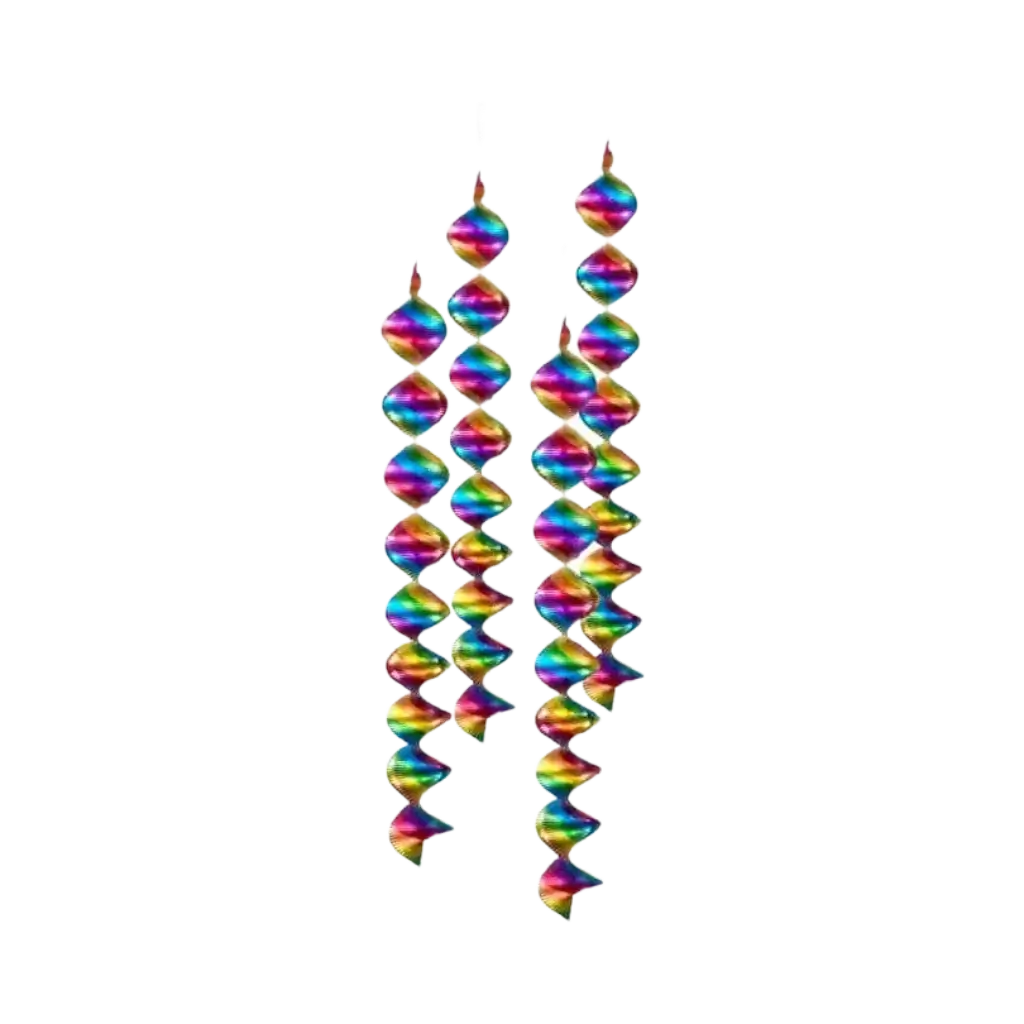 Decoraciones en espiral arco iris (lote de 4)