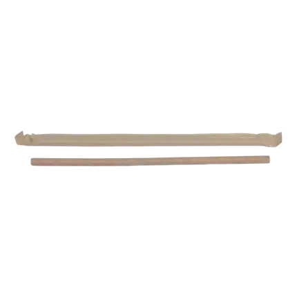 Pajita de papel kraft envuelta individualmente - 20cm / ø6mm - x100