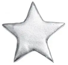 Juego de 6 estrellas de metal plateado - 3 x 3 cm y 5 x 5 cm