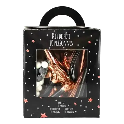 Kit de regalo de fiesta de oro rosa para 10 personas