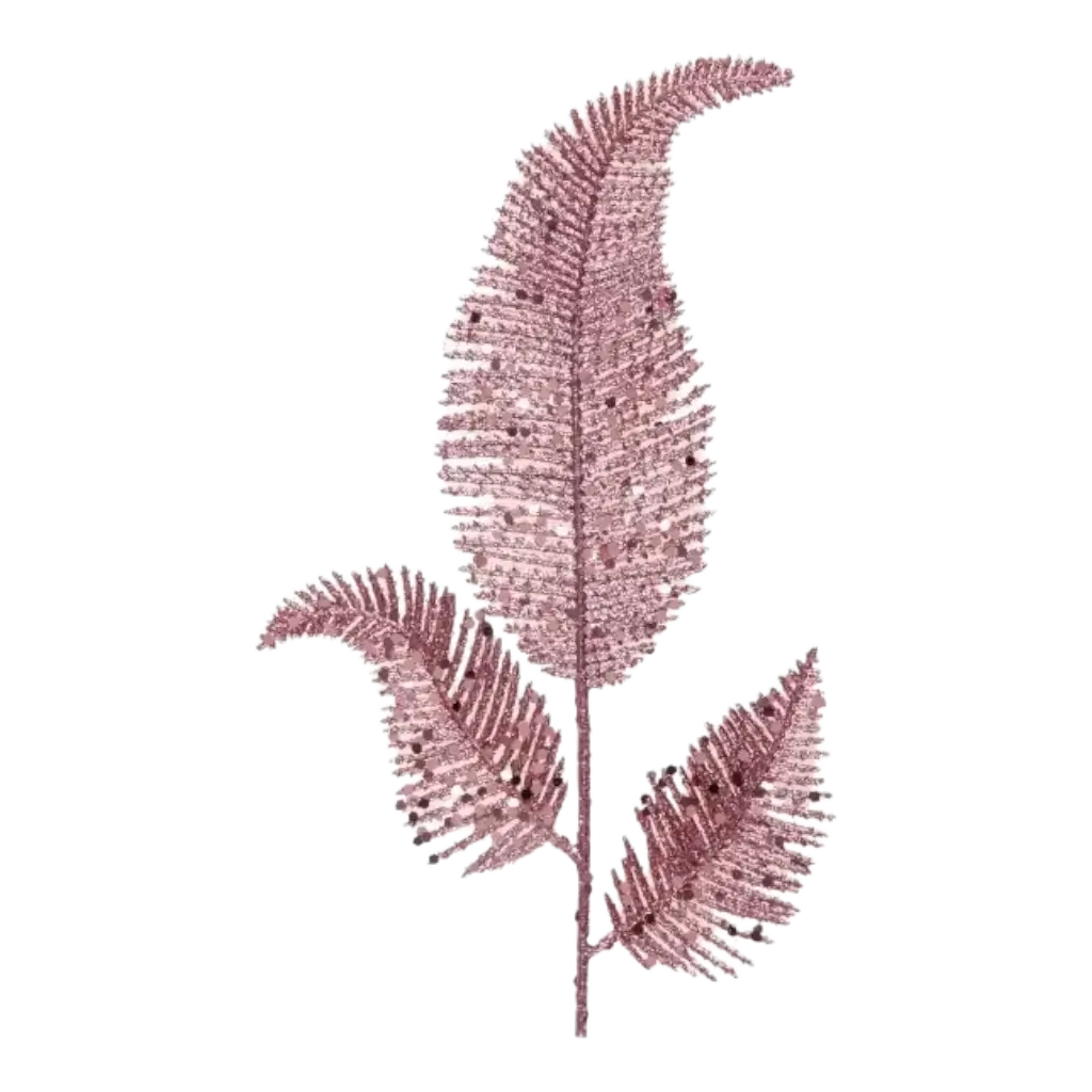 hojas de palma en tallo - Decoración - Oro rosa - 18x25cm