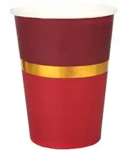 Vaso de papel Chic Christmas - Rojo / Dorado - Juego de 10