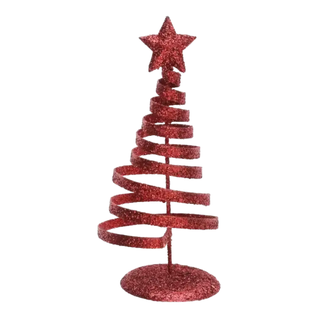 Abeto espiral rojo - Decoración de mesa - 6,5 x 14 cm