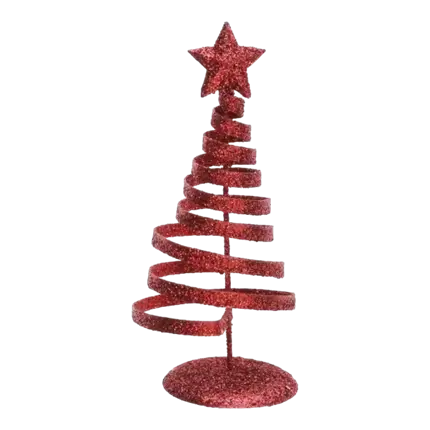 Abeto espiral rojo - Decoración de mesa - 6,5 x 14 cm