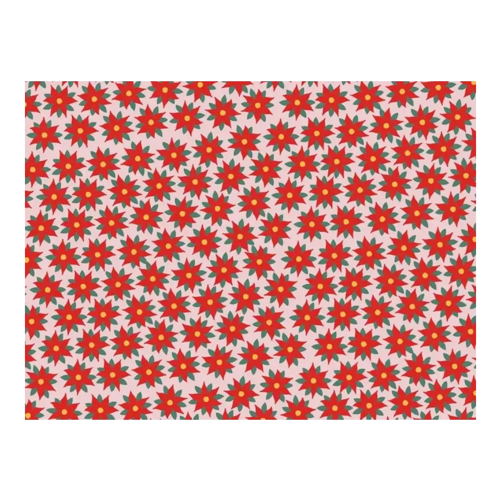 Papel de regalo - Estrella de Belén Roja y Rosa - 70x200cm