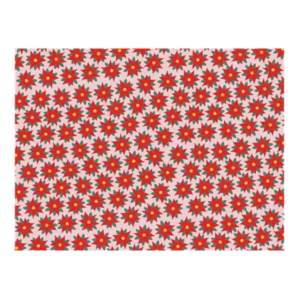 Papel de regalo - Estrella de Belén Roja y Rosa - 70x200cm