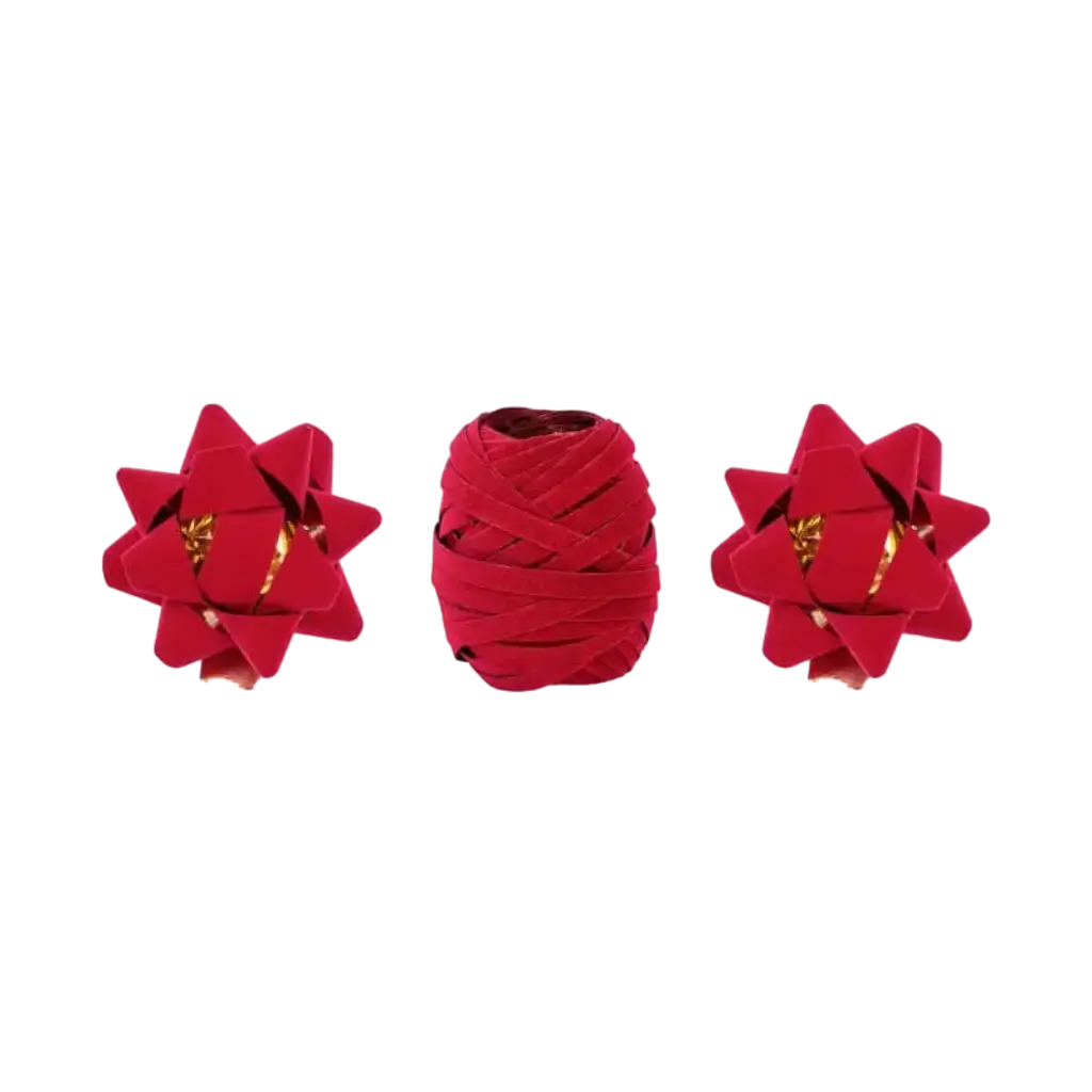 Surtido de cintas de terciopelo - Rojo - 2 Rosas y 1 cinta