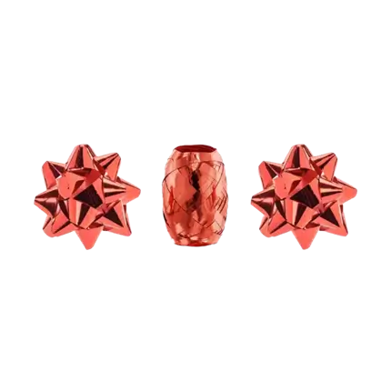 Cintas de plástico - Rojo - 2 rosas y 1 cinta