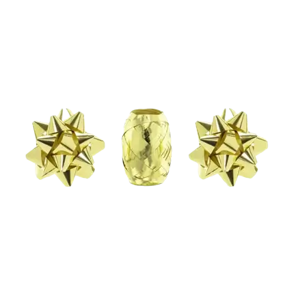 Cintas de plástico - Dorado - 2 Rosas y 1 lazo