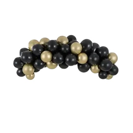 Arco de globos dorado y negro - 200cm