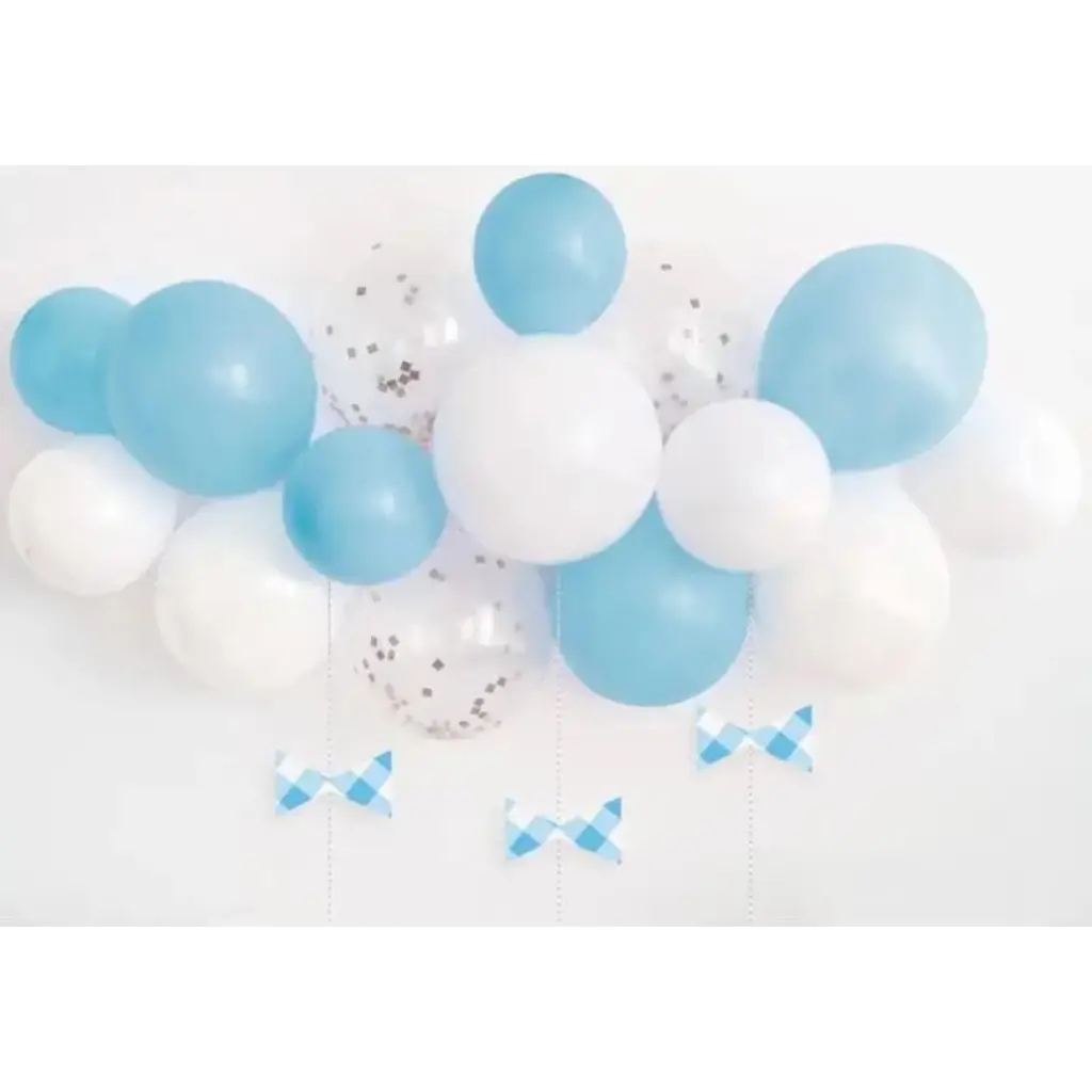 Kit de globos de arco - Azul / Blanco / Transparente